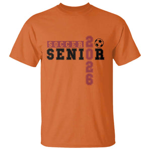 Soccer Senior Class of 2026 Typography Graphic T Shirt High School Varsity Athlete Graduation Gift