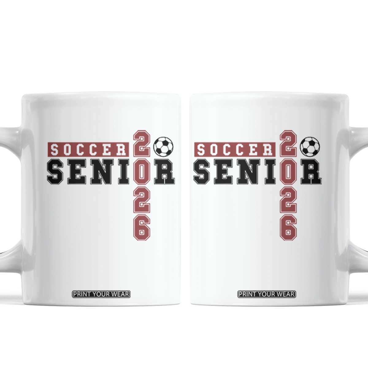 Soccer Senior Class of 2026 Typography Graphic Coffee Mug High School Varsity Athlete Graduation Gift