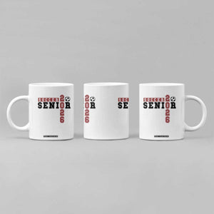 Soccer Senior Class of 2026 Typography Graphic Coffee Mug High School Varsity Athlete Graduation Gift