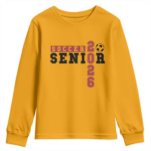 Soccer Senior Class of 2026 Typography Graphic Youth Sweatshirt High School Varsity Athlete Graduation Gift