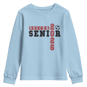 Soccer Senior Class of 2026 Typography Graphic Youth Sweatshirt High School Varsity Athlete Graduation Gift