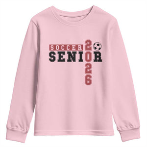 Soccer Senior Class of 2026 Typography Graphic Youth Sweatshirt High School Varsity Athlete Graduation Gift