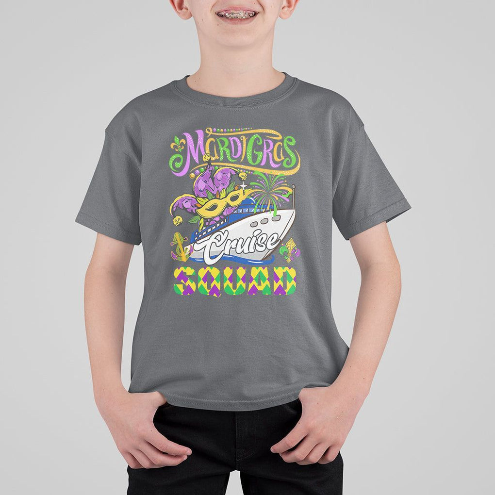 Mardi Gras Cruise T Shirt For Kid Matching Group Squad Family Vacation Party TS02 Charcoal Print Your Wear