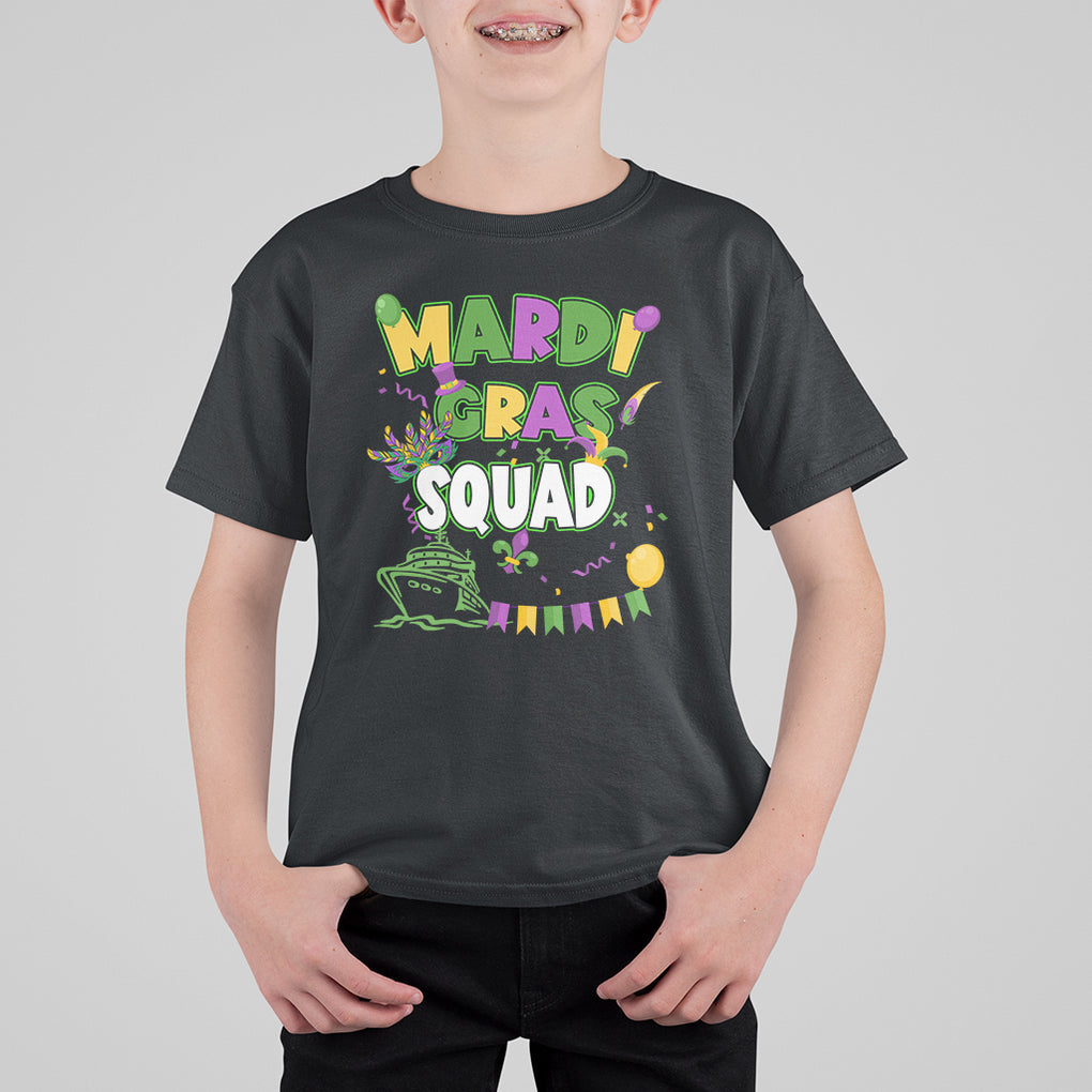 Mardi Gras Squad T Shirt For Kid Matching Group Family Vacation Party TS02 Black Printyourwear