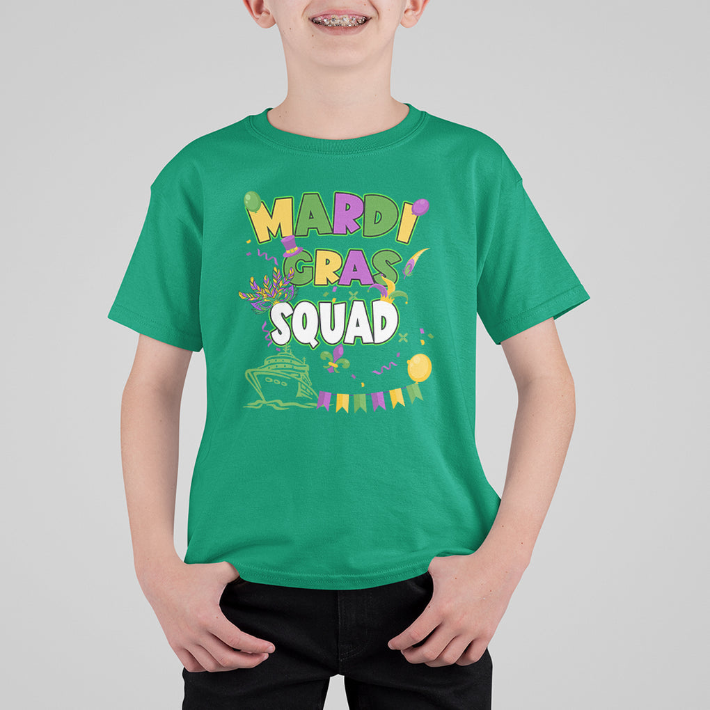 Mardi Gras Squad T Shirt For Kid Matching Group Family Vacation Party TS02 Irish Green Printyourwear