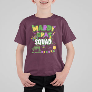 Mardi Gras Squad T Shirt For Kid Matching Group Family Vacation Party TS02 Maroon Printyourwear