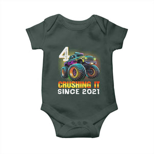 Monster Truck Birthday Baby Onesie Happy 4th Bday Party 4 Years Old Boy TS02 Print Your Wear