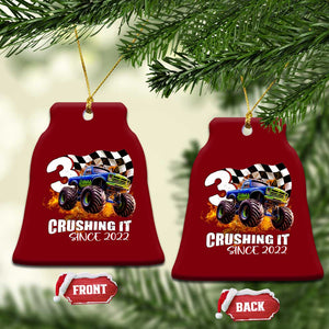 Monster Truck Birthday Ceramic Ornament Happy 3rd Bday Party 3 Years Old Boy TS02 Print Your Wear