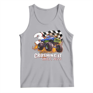 Monster Truck Birthday Tank Top Happy 3rd Bday Party 3 Years Old Boy TS02 Athletic Heather Print Your Wear