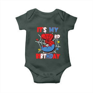 Spider Birthday Baby Onesie It's My 3rd Bday Party 3 Years Old Boy TS02 Print Your Wear