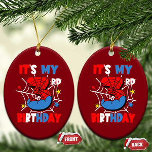 Spider Birthday Ceramic Ornament It's My 3rd Bday Party 3 Years Old Boy TS02 Print Your Wear