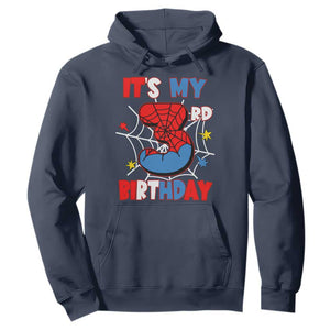 Spider Birthday Hoodie It's My 3rd Bday Party 3 Years Old Boy TS02 Navy Print Your Wear
