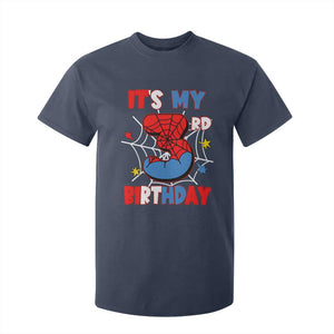 Spider Birthday T Shirt For Kid It's My 3rd Bday Party 3 Years Old Boy TS02 Navy Print Your Wear