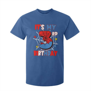 Spider Birthday T Shirt For Kid It's My 3rd Bday Party 3 Years Old Boy TS02 Royal Blue Print Your Wear