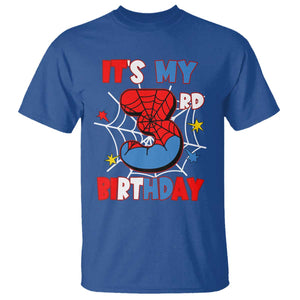 Spider Birthday T Shirt It's My 3rd Bday Party 3 Years Old Boy TS02 Royal Blue Print Your Wear