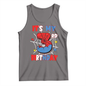 Spider Birthday Tank Top It's My 3rd Bday Party 3 Years Old Boy TS02 Deep Heather Print Your Wear