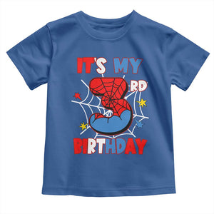 Spider Birthday Toddler T Shirt It's My 3rd Bday Party 3 Years Old Boy TS02 Royal Blue Print Your Wear