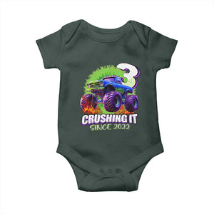 Monster Truck Birthday Baby Onesie 3 Years Old Boys Happy 3rd Bday Party TS02 Print Your Wear