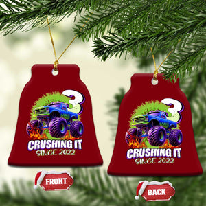 Monster Truck Birthday Ceramic Ornament 3 Years Old Boys Happy 3rd Bday Party TS02 Print Your Wear