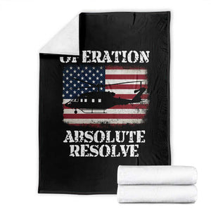 Operation Absolute Resolve Throw Blanket US Military Extraction Mission American Flag TS02 Black Print Your Wear