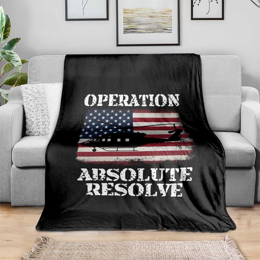 Operation Absolute Resolve Throw Blanket US Military Extraction Mission American Flag TS02 Print Your Wear