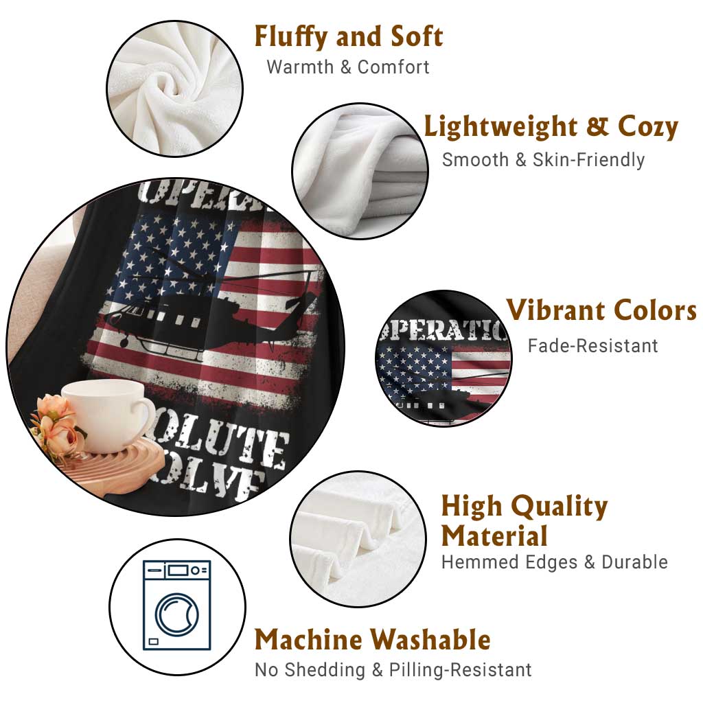 Operation Absolute Resolve Throw Blanket US Military Extraction Mission American Flag TS02 Print Your Wear