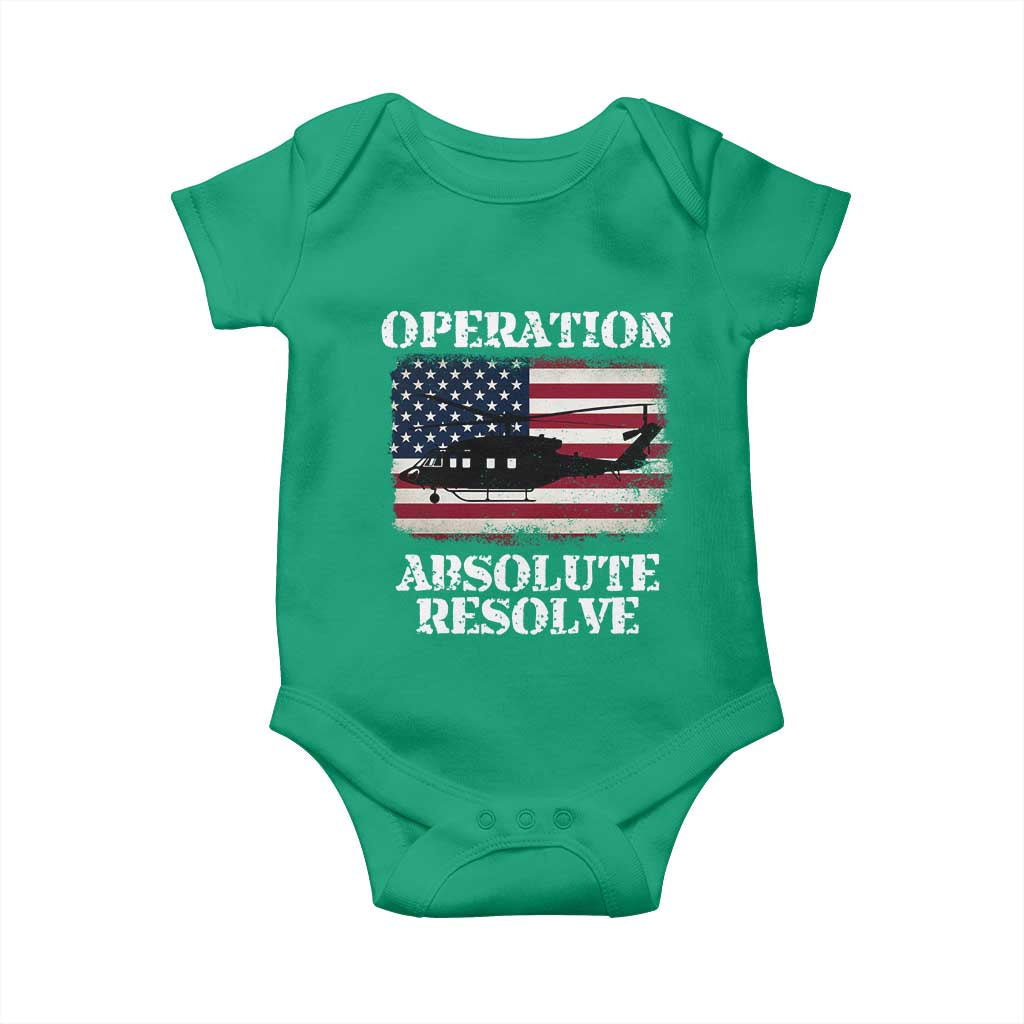 Operation Absolute Resolve Baby Onesie US Military Extraction Mission American Flag TS02 Irish Green Print Your Wear