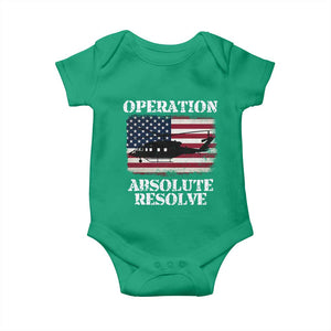 Operation Absolute Resolve Baby Onesie US Military Extraction Mission American Flag TS02 Irish Green Print Your Wear