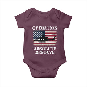 Operation Absolute Resolve Baby Onesie US Military Extraction Mission American Flag TS02 Maroon Print Your Wear