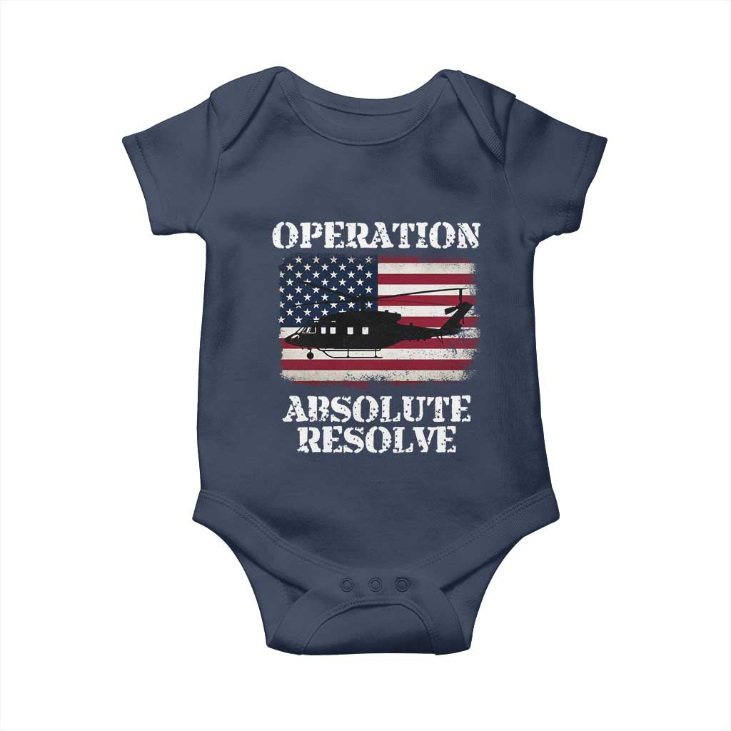 Operation Absolute Resolve Baby Onesie US Military Extraction Mission American Flag TS02 Navy Print Your Wear