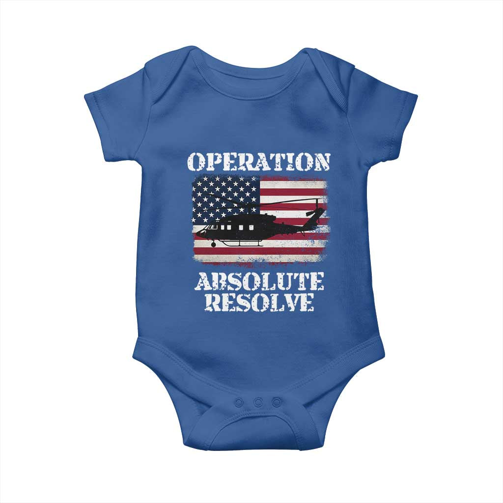 Operation Absolute Resolve Baby Onesie US Military Extraction Mission American Flag TS02 Royal Blue Print Your Wear