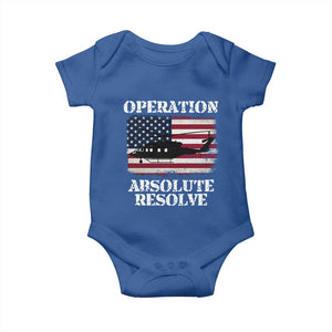 Operation Absolute Resolve Baby Onesie US Military Extraction Mission American Flag TS02 Royal Blue Print Your Wear