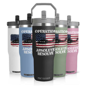 Operation Absolute Resolve Flip Straw Tumbler US Military Extraction Mission American Flag TS02 Print Your Wear