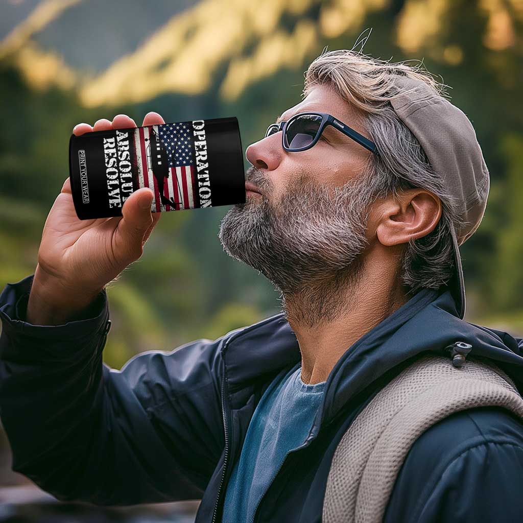 Operation Absolute Resolve 4 in 1 Can Cooler Tumbler US Military Extraction Mission American Flag TS02 Print Your Wear