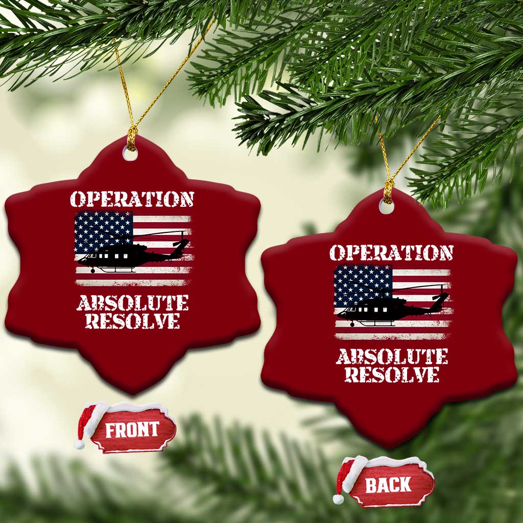 Operation Absolute Resolve Ceramic Ornament US Military Extraction Mission American Flag TS02 Print Your Wear
