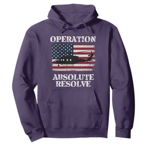 Operation Absolute Resolve Hoodie US Military Extraction Mission American Flag TS02 Purple Print Your Wear