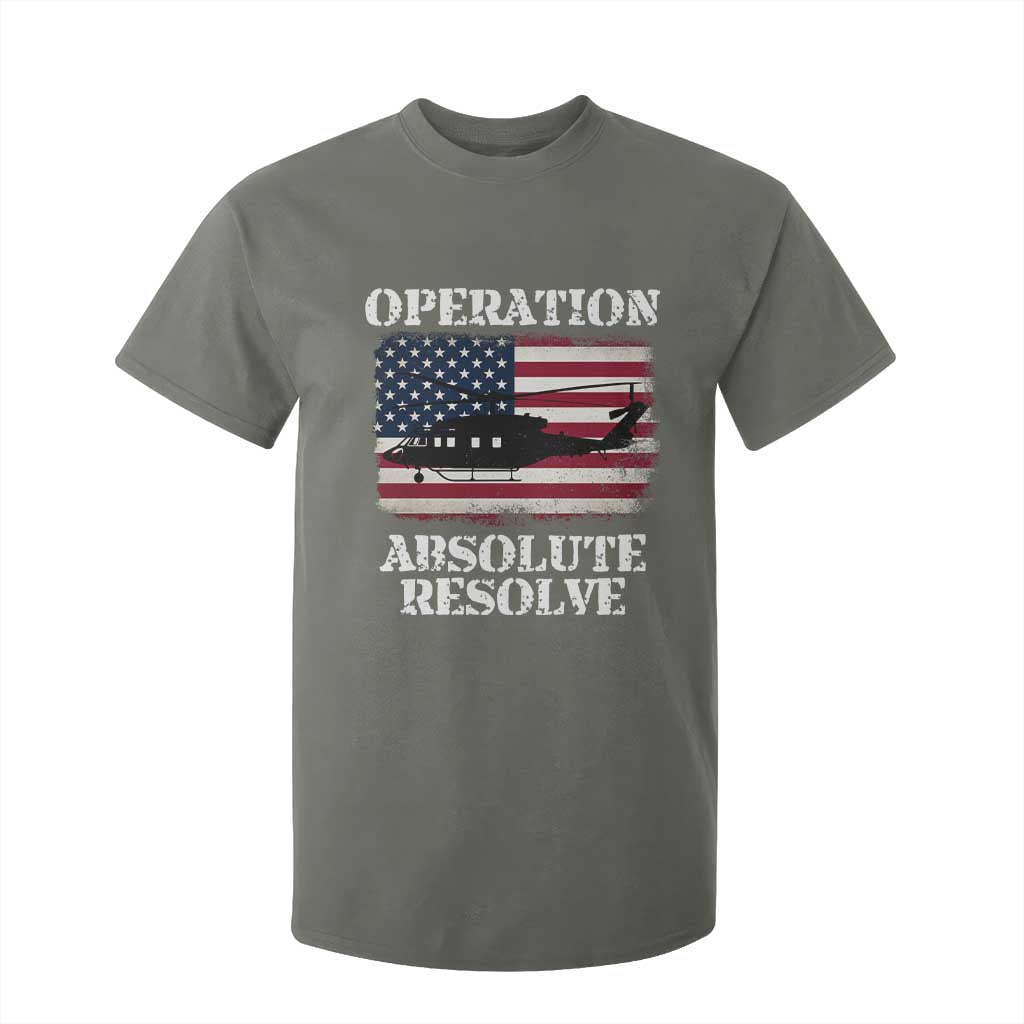Operation Absolute Resolve T Shirt For Kid US Military Extraction Mission American Flag TS02 Military Green Print Your Wear