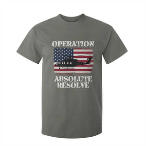 Operation Absolute Resolve T Shirt For Kid US Military Extraction Mission American Flag TS02 Military Green Print Your Wear