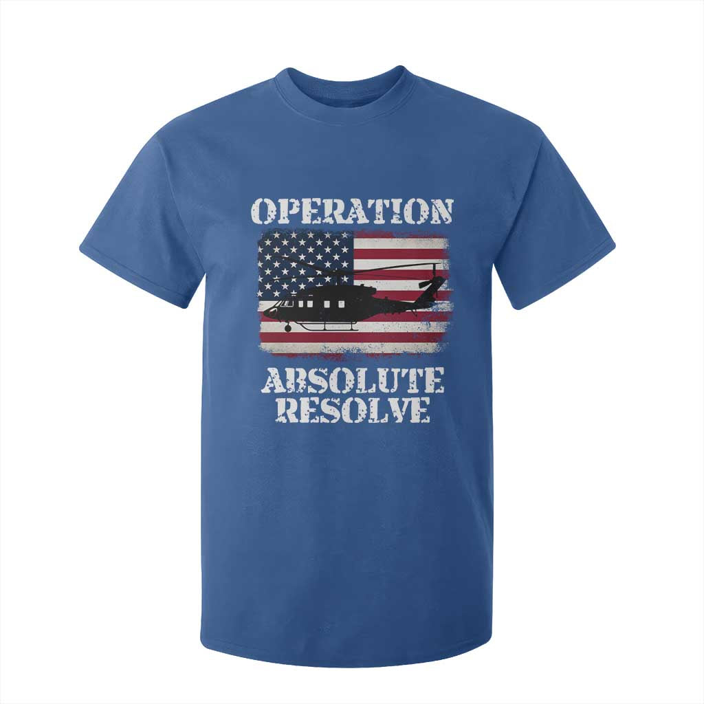 Operation Absolute Resolve T Shirt For Kid US Military Extraction Mission American Flag TS02 Royal Blue Print Your Wear