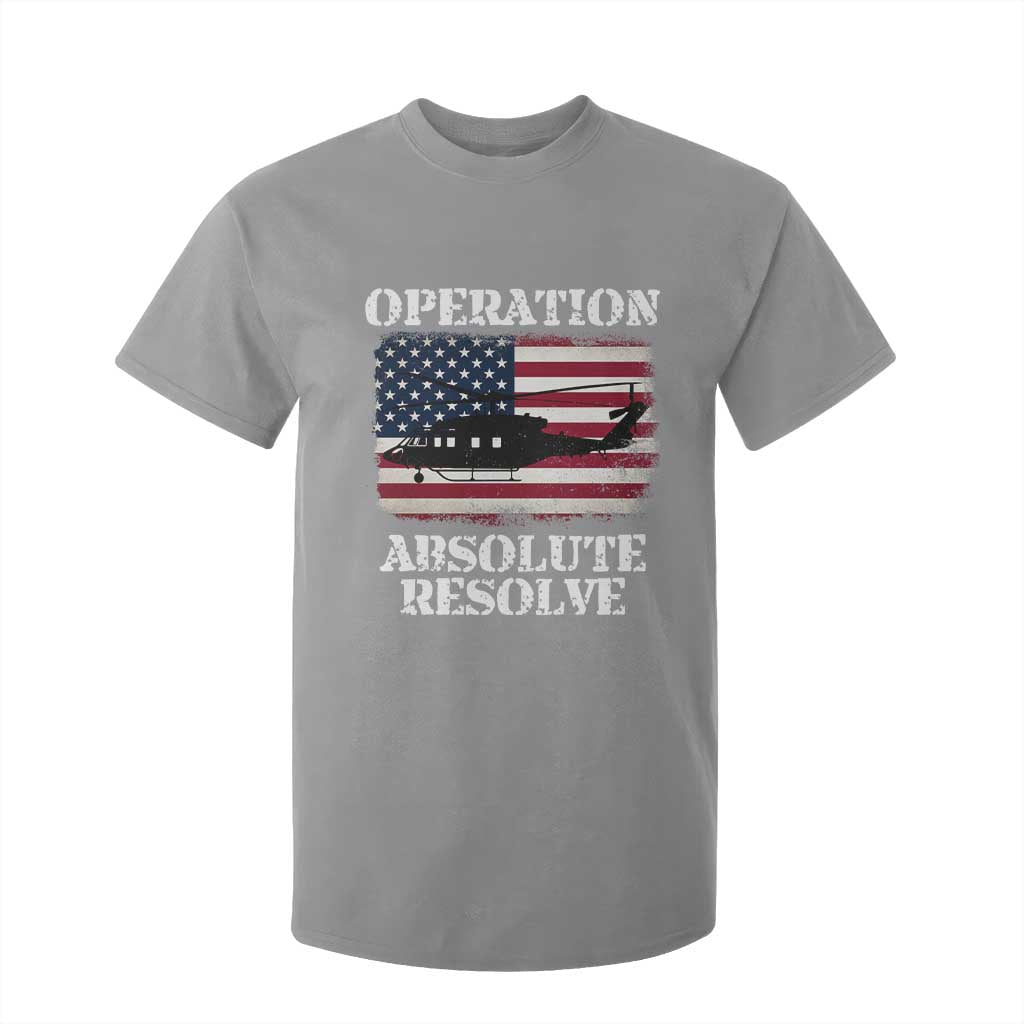 Operation Absolute Resolve T Shirt For Kid US Military Extraction Mission American Flag TS02 Sport Gray Print Your Wear