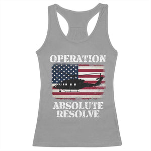 Operation Absolute Resolve Racerback Tank Top US Military Extraction Mission American Flag TS02 Sport Gray Print Your Wear