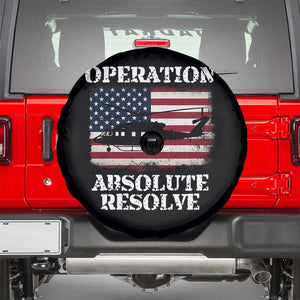 Operation Absolute Resolve Spare Tire Cover US Military Extraction Mission American Flag TS02 Black Print Your Wear