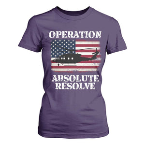 Operation Absolute Resolve T Shirt For Women US Military Extraction Mission American Flag TS02 Purple Print Your Wear