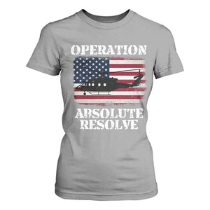 Operation Absolute Resolve T Shirt For Women US Military Extraction Mission American Flag TS02 Sport Gray Print Your Wear