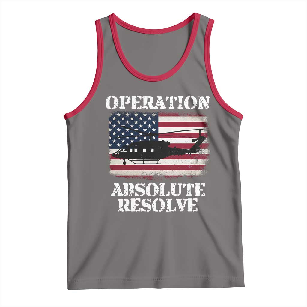 Operation Absolute Resolve Tank Top US Military Extraction Mission American Flag TS02 Deep Heather Red Print Your Wear