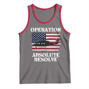 Operation Absolute Resolve Tank Top US Military Extraction Mission American Flag TS02 Deep Heather Red Print Your Wear
