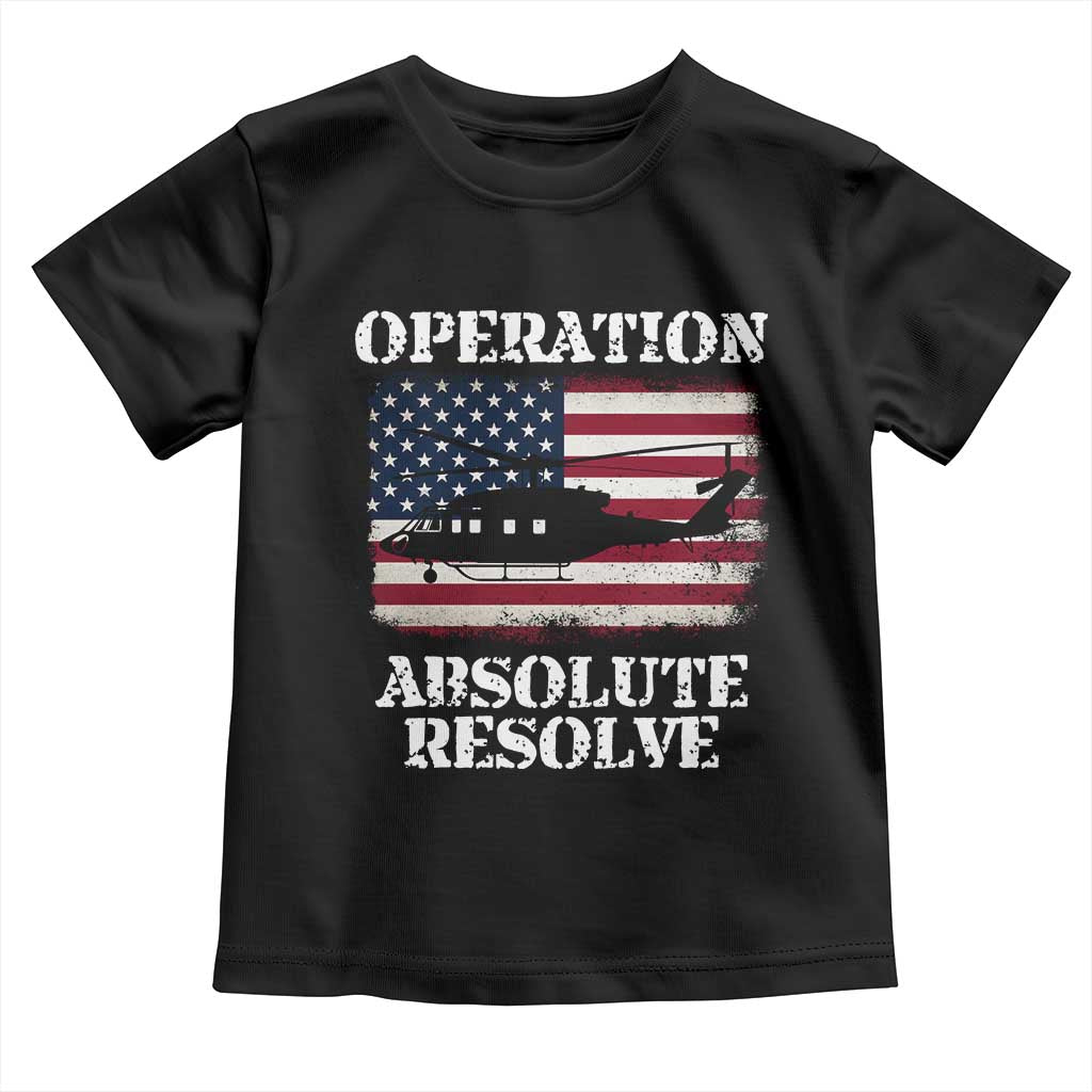 Operation Absolute Resolve Toddler T Shirt US Military Extraction Mission American Flag TS02 Black Print Your Wear