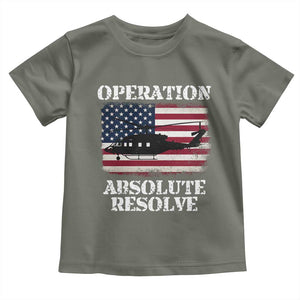 Operation Absolute Resolve Toddler T Shirt US Military Extraction Mission American Flag TS02 Military Green Print Your Wear