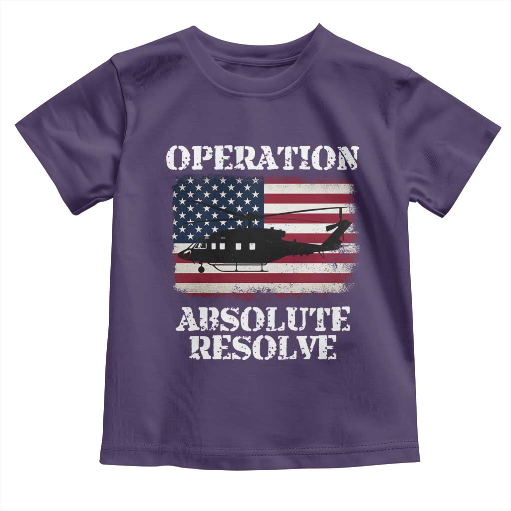 Operation Absolute Resolve Toddler T Shirt US Military Extraction Mission American Flag TS02 Purple Print Your Wear