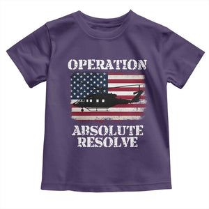 Operation Absolute Resolve Toddler T Shirt US Military Extraction Mission American Flag TS02 Purple Print Your Wear